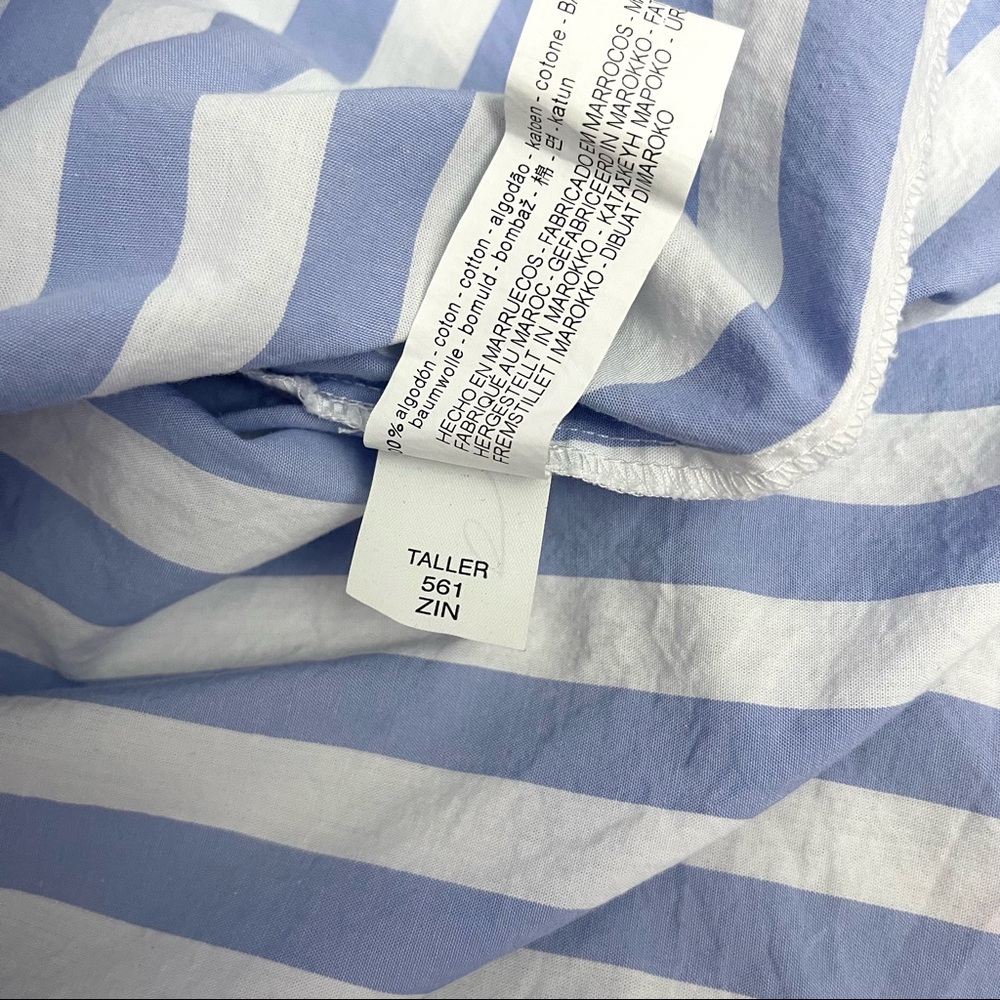 Zara Women's blue & White Striped Wraps Shirt in Size Medium - Picture 12 of 15